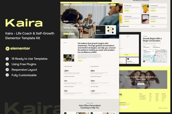 Kaira  – Life Coach & Self-Growth Elementor Template Kit