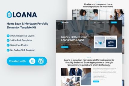 Loana - Home Loan & Mortgage Elementor Template Kit