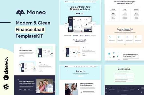 Moneo  – Finance Management Elementor Template Kit