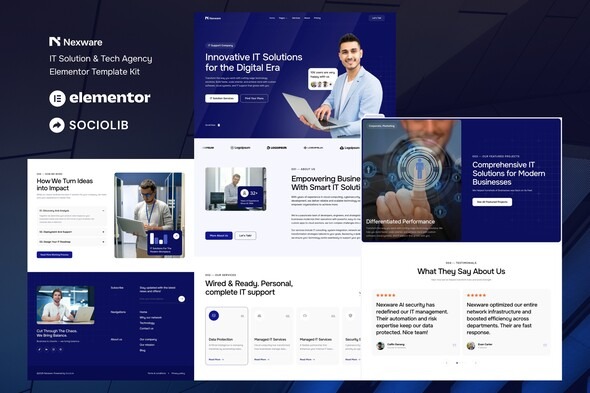 Nexware  – IT Solution & Tech Agency Elementor Template Kit