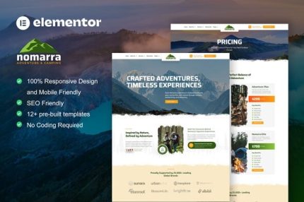 Nomarra - Outdoor Adventure & Camping Elementor Pro Template Kits