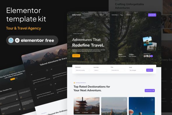 Odynest  – Travel & Tour Agency Elementor Template Kit