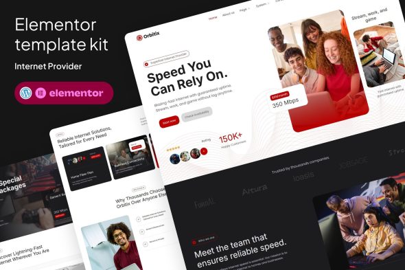 Orbitix  – Broadband & Internet Provider Elementor Template Kit