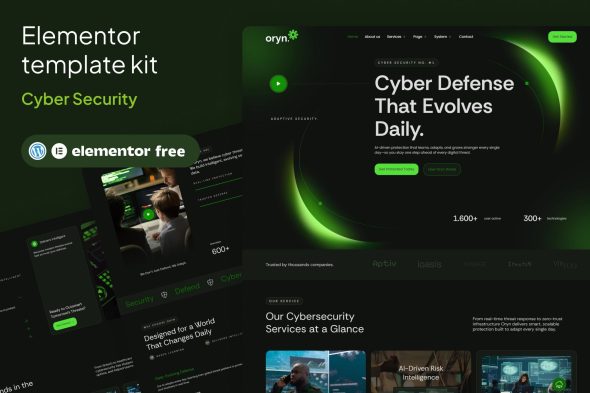 Oryn  – Cyber Security Elementor Template Kit