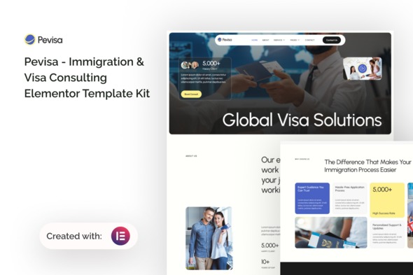 Pevisa  – Immigration & Visa Consulting Elementor Template Kit