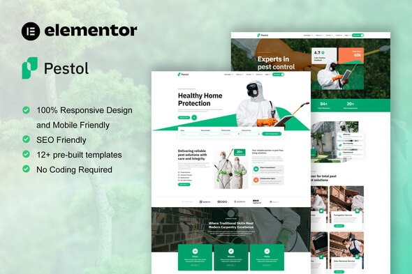 Pestol  – Pest Control Service Elementor Pro Template Kit