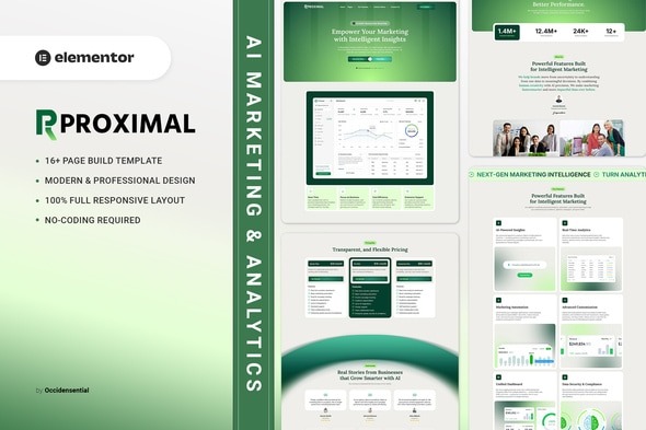 Proximal  – AI Marketing & Analytics Elementor Template Kit