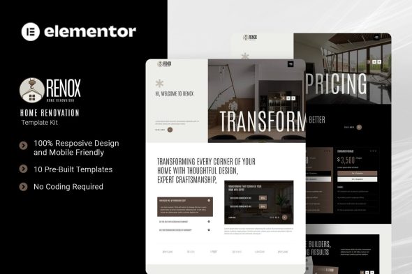 Renox  – Home Renovation Elementor Template Kit