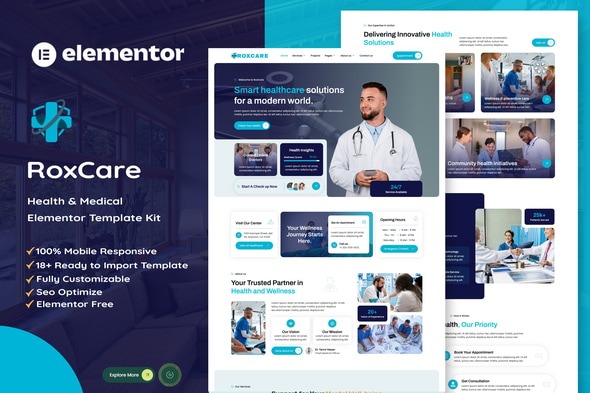 RoxCare  – Health & Medical Elementor Template Kit