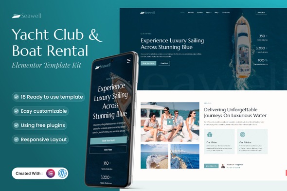 Seawell  – Yacht Club & Boat Rental Elementor Template Kit