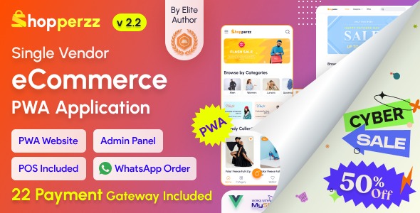 Shopperzz 2.2 – PWA eCommerce CMS with POS & WhatsApp Ordering | Inventory Management