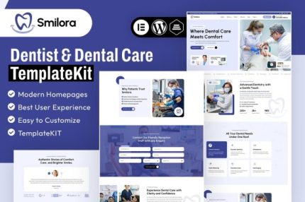 Smilora - Dentist & Dental Care Elementor Template Kit