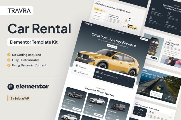 Travra  – Car Rental Elementor Pro Template Kit