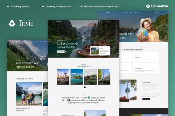 Trivio  – Travel & Tour Agency Elementor Template Kit