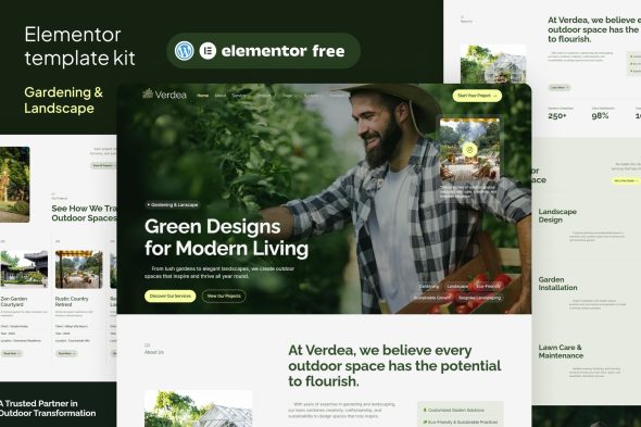 Verdea  – Landscaping & Gardening Elementor Template Kit