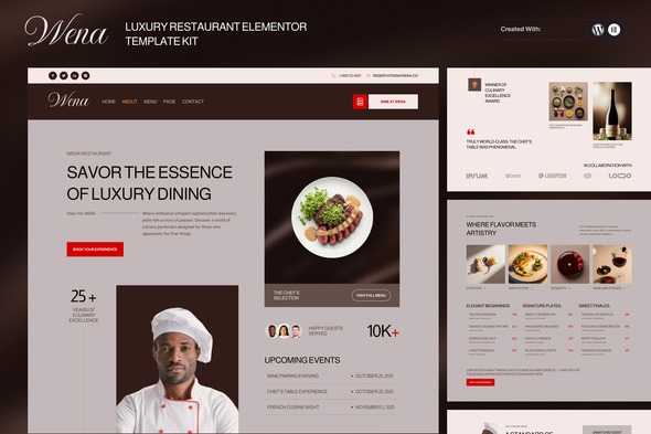 Wena  – Luxury Restaurant Elementor Template Kit
