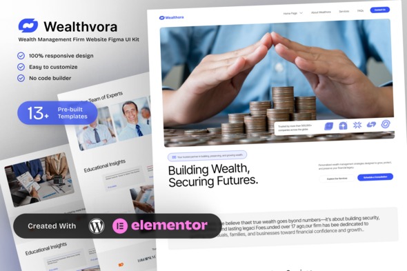 Wealthora  – Wealth Management Firm Elementor Template Kit
