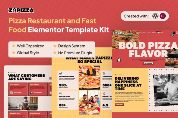 Zapizza  – Pizza Restaurant and Fast Food Elementor Template Kit