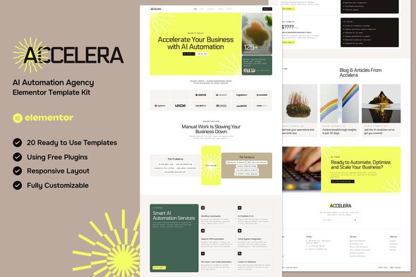 Accelera  – AI Automation Agency Elementor Template Kit