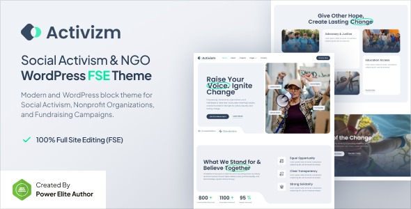Activizm 1.0.0 – Social Activism & NGO Gutenverse FSE WordPress Theme