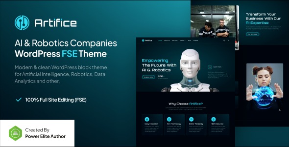 Artifice 1.0 – AI & Robotics Company Gutenverse FSE WordPress Theme