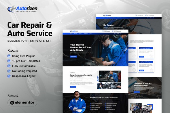 Autorizen  – Car Repair & Auto Service Elementor Template Kit