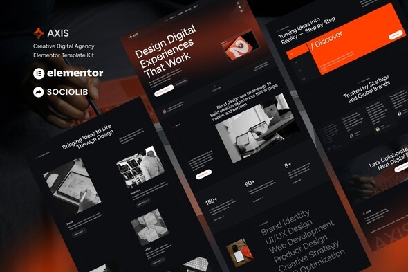 Axis  – Creative Digital Agency & Portfolio Elementor Template Kit