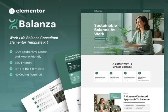 Balanza  – Work-Life Balance Consultant Elementor Template Kit