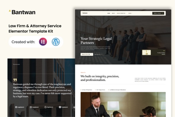 Bantwan  – Law Firm & Attorney Service Elementor Template Kit