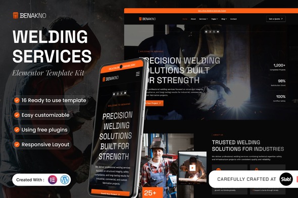 Benakno  – Welding Services Elementor Template Kit