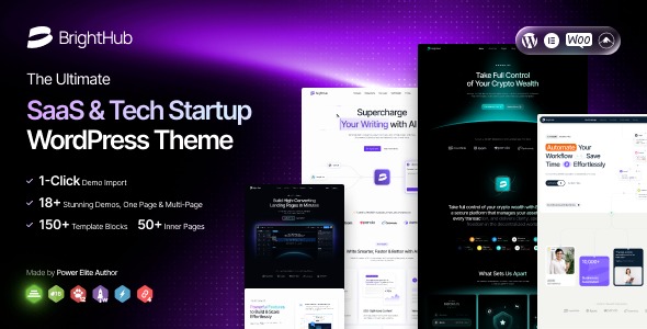 BrightHub 1.0.5 – SaaS & Tech Startup WordPress Theme