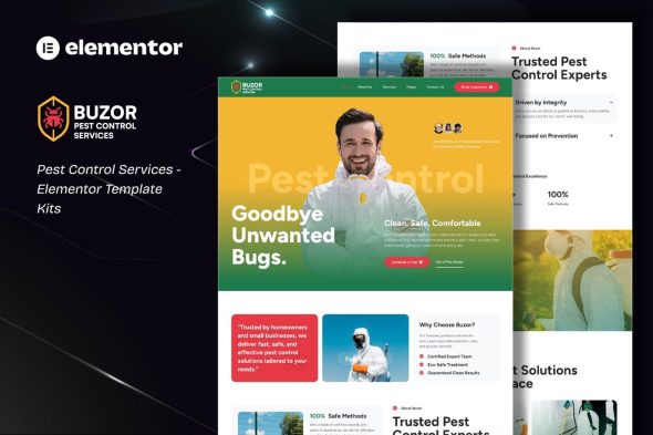 Buzor  – Pest Control Services Elementor Template Kit