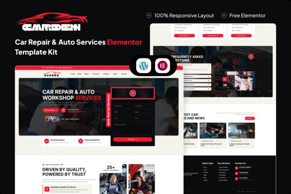 Carden  – Car Repair & Auto Services Elementor Template Kit