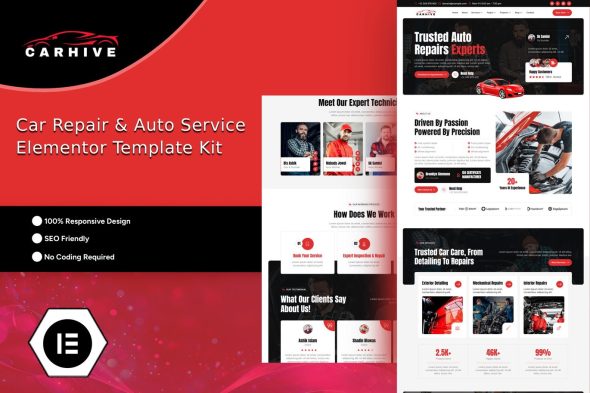 CarHive  – Car Repair & Auto Service Elementor Template Kit