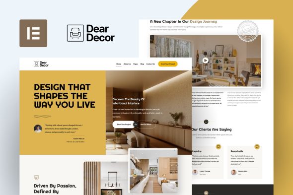 DearDecor  – Interior Design Elementor Template Kit