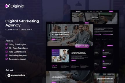 Diginia - Digital Marketing Agency Elementor Template Kit