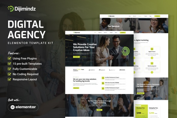 Dijimindz  – Creative Digital Agency Elementor Template Kit