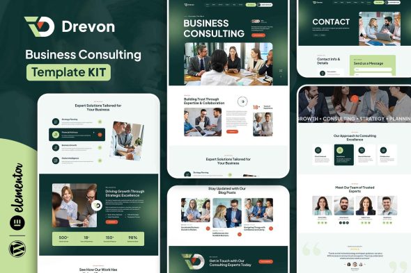 Drevon  – Business Consulting Elementor Template Kit