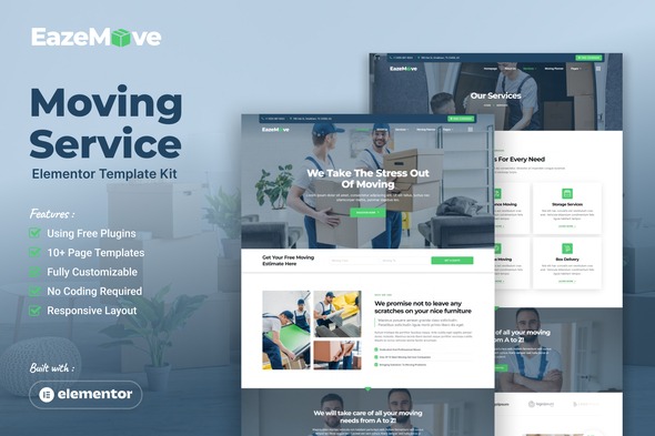 EazeMove  – Moving Service Elementor Template Kit
