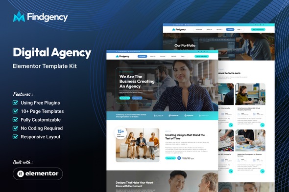 Findgency  – Digital Agency Elementor Template Kit