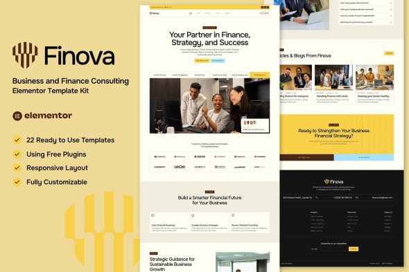 Finova  – Business and Finance Consulting Elementor Template Kit