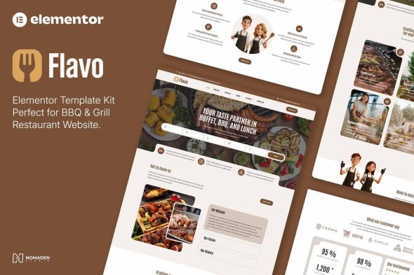 Flavo  – BBQ & Grill Restaurant Elementor Template Kit