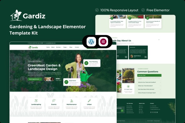 Gardiz  – Gardening & Landscape Elementor Template Kit