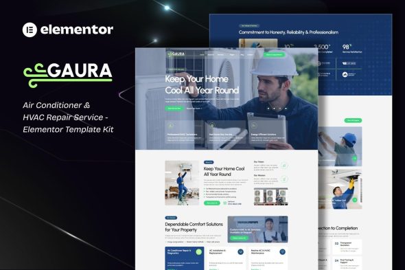 Gaura  – Air Conditioner & HVAC Repair Service Elementor Template Kit