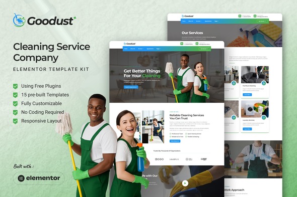 Goodust  – Cleaning Service Company Elementor Template Kit
