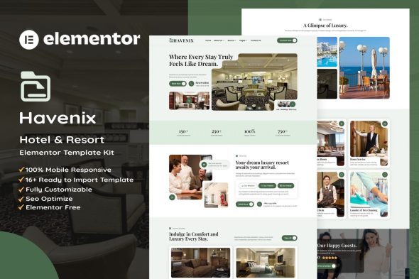 Havenix  – Hotel & Resort Elementor Template Kit