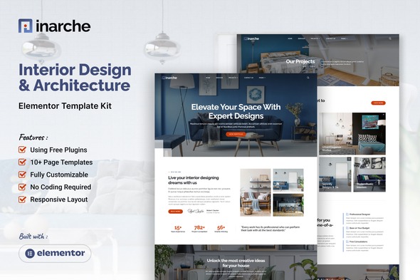 Inarche  – Interior Design & Architecture Elementor Template Kit