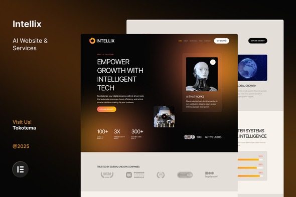 Intellix  – AI Website & Services Elementor Template Kits
