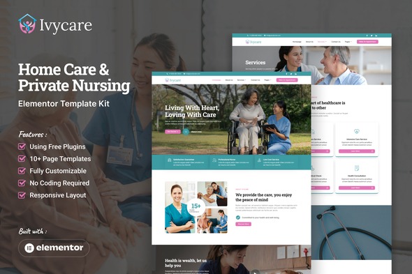 Ivycare  – Home Care & Private Nursing Services Elementor Template Kit