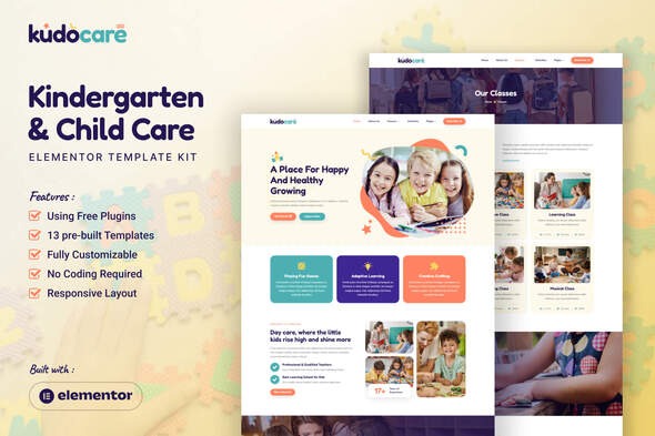 Kudocare  – Kindergarten & Child Care Elementor Template Kit